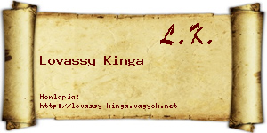 Lovassy Kinga névjegykártya