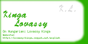 kinga lovassy business card